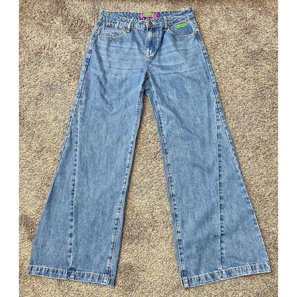 Empyre Wide-Legged Womens Blue Denim Baggy Jeans Size 2